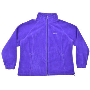 Columbia Women's 2X Purple Fleece Full Zip Jacket Soft Outdoors Plus Size